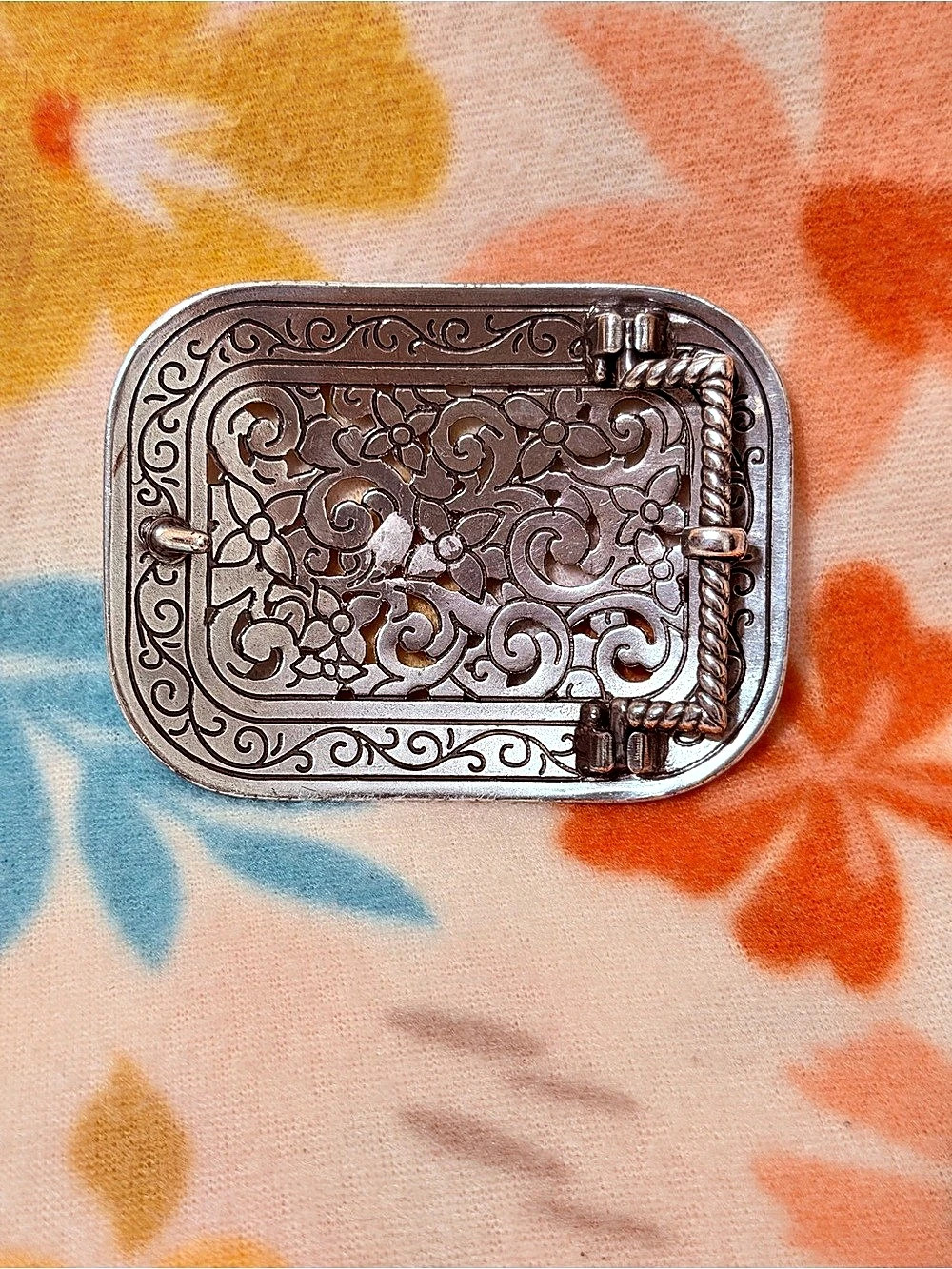 Blazin Roxx Rhinestone Filigree Belt Buckle Western Glitz Silver Tone - Picture 3 of 4